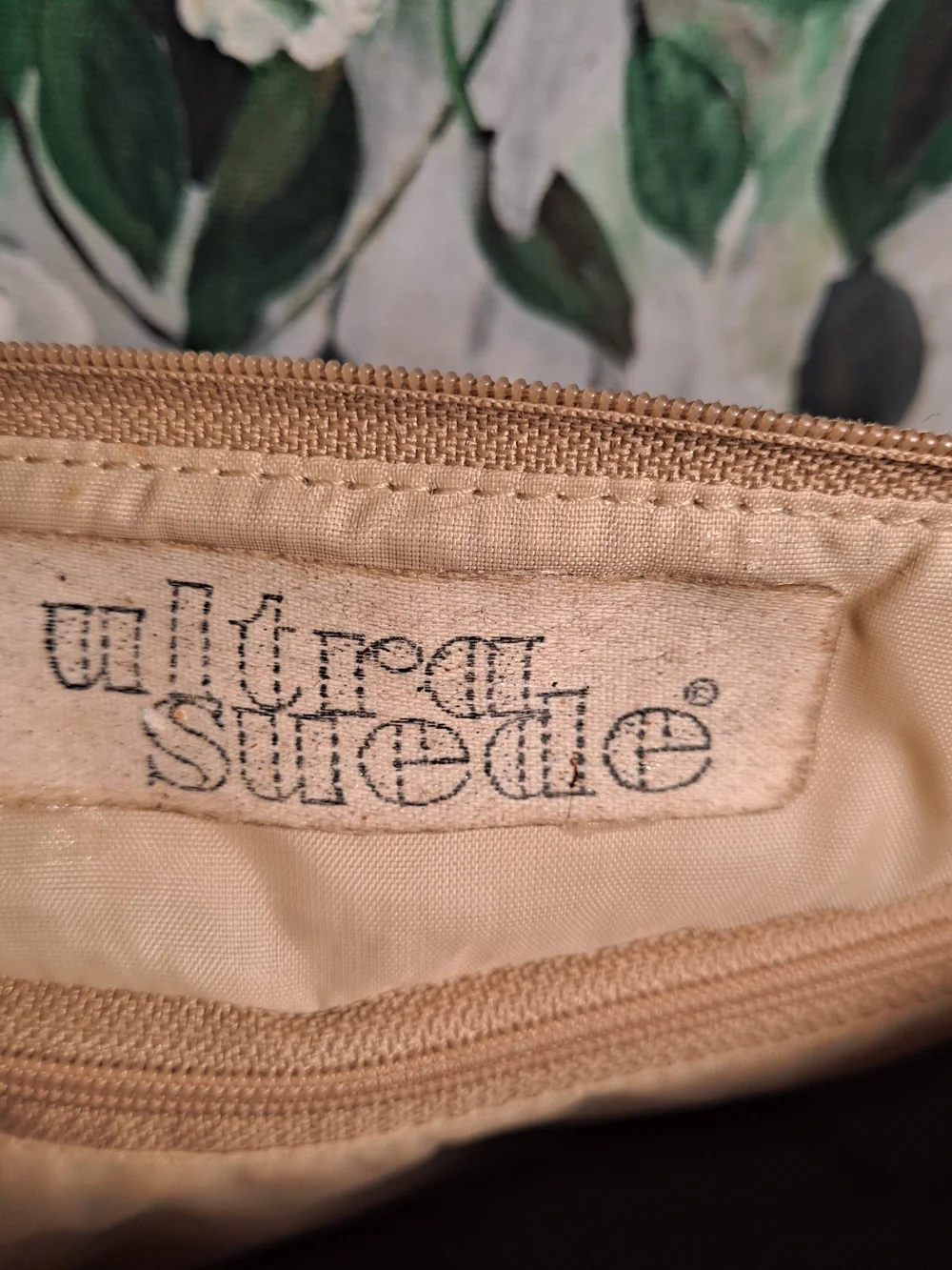 Dorli Tan Ultra Suede Wristlet Clutch Set - 3-Piece Vintage 80s Patchwork Design